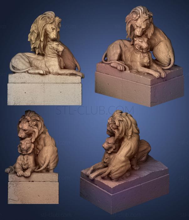 3D мадэль Группа львов (STL)